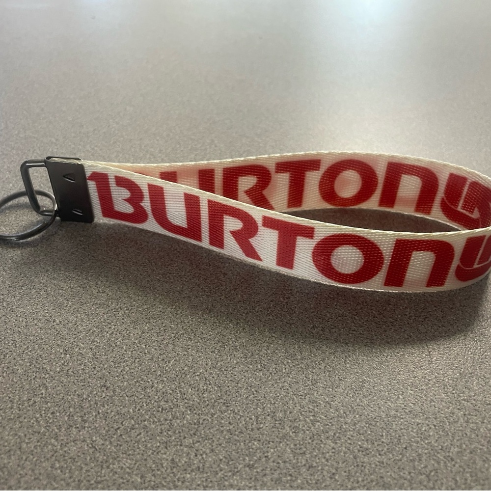Burton Red and White Keychain